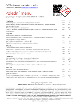 Polední menu - Penzion Chrudim