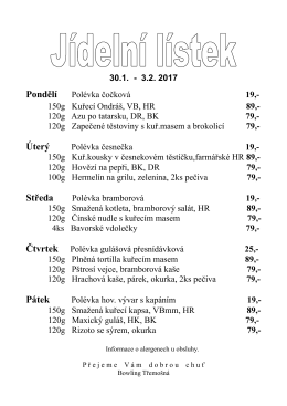 Středa Pátek - Bowling Třemošná