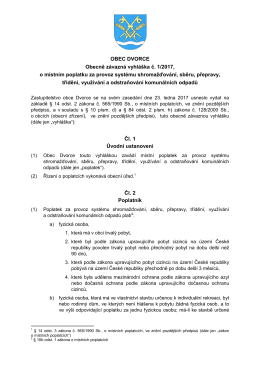 Obecně závazná vyhláška o místním poplatku za