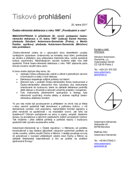 Tiskové prohlášení - Sdružení Ackermann