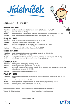 Jídelníček 23.1.
