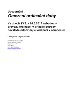 Omezen&iacute; ordinačn&iacute; doby