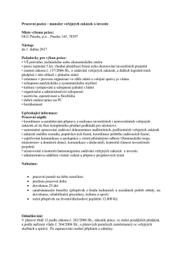 manažer veřejných zakázek a investic