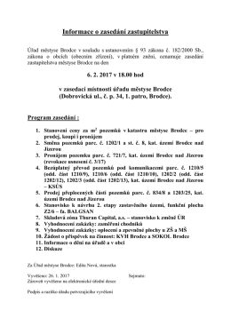 Program zasedání zastupitelstva dne 6. 2. 2017