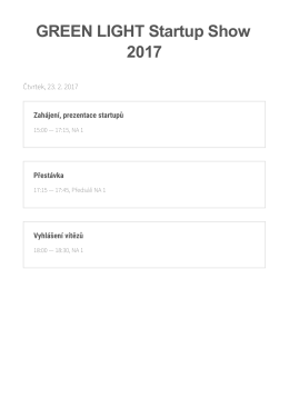 GREEN LIGHT Startup Show 2017 GREEN LIGHT Startup