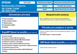 Uživatelská příručka Bezpečnostní pokyny Příručka pro podporu a