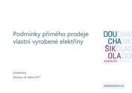 Podmínky přímého prodeje vlastní vyrobené elektřiny