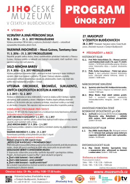 14. 2. - Jihočeské muzeum v Českých Budějovicích