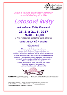 Lotosové květy - Rodinné centrum Maceška