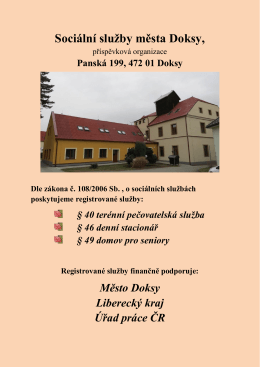 Publicita - Sociální služby města Doksy, příspěvková organizace