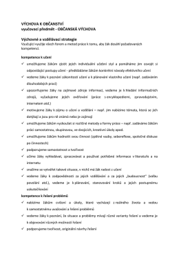 VÝCHOVA K OBČANSTVÍ vyučovací předmět