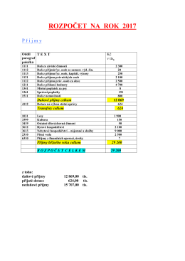 rozpočet na rok 2017