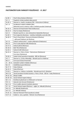 pastorační plán farnosti polešovice - r. 2017