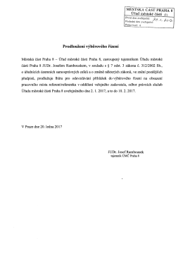 Prodloužení výběrového řízení
