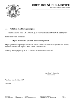 Nabídka pronájmu - Dolní Dunajovice