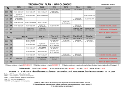 23. 1. 2017 Tréninkový plán