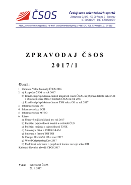 ZPRAVODAJ Č SOS 2017/1 Obsah