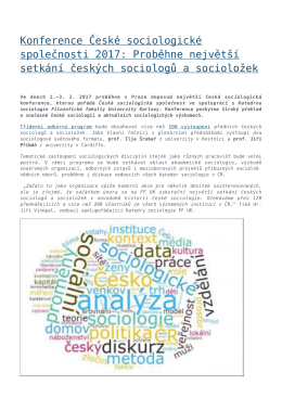 Konference České sociologické společnosti 2017: Proběhne