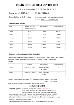 CENÍK STOČNÉ BRATKOVICE 2017 13928211/0100