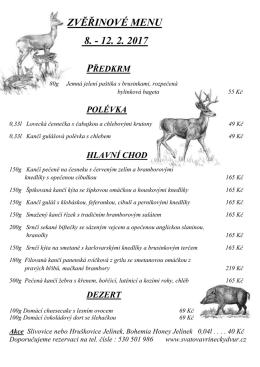ZVĚŘINOVÉ MENU 8.