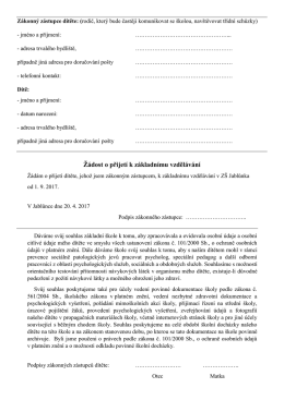 přijetí - ZŠ Jablůnka