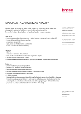 specialista zakaznicke kvality