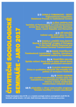 čtv rteč n&iacute; sociologick&eacute; semin&aacute;ře - jar o 201 7