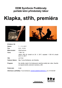 Plakát PT Klapka, střih, premiéra