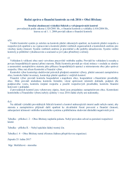 Roční zpráva o finanční kontrole za rok 2008 v obci Břežany