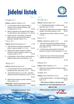 Pondělí 23.1. Úterý 24.1. Středa 25.1. Čtvrtek 26.1. Pátek 27.1