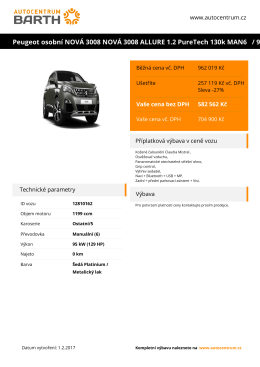 Peugeot osobn&iacute; NOV&Aacute; 3008 NOV&Aacute; 3008 ALLURE 1.2 PureTech