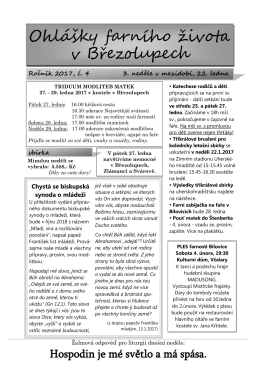 Ohlášky 22.1. 2017