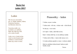Pranostiky &ndash; leden