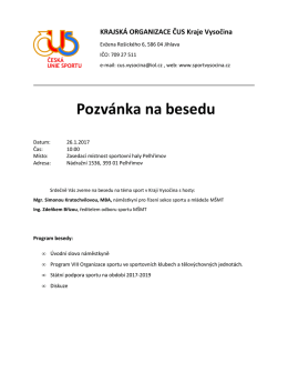 Pozvánka na besedu ČUS_MŠMT_26.1.2017 Pelhřimov