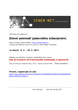 Zimní seminář jaderného inženýrství 6.2.