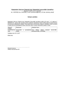 Veřejn&aacute; vyhl&aacute;&scaron;ka V-12419/2016-506 Vyrozuměn&iacute; o proveden&iacute;