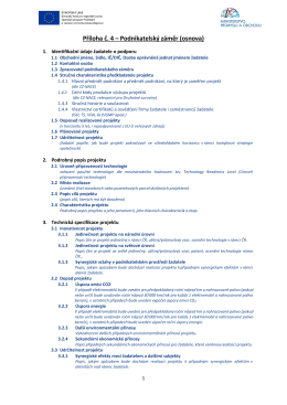 Příloha č. 4 – Podnikatelský záměr (osnova)