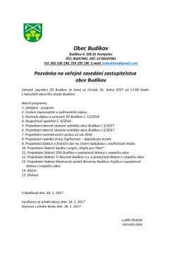 Pozv&aacute;nka na veřejn&eacute; zased&aacute;n&iacute; zastupitelstva obce