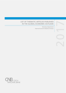 list of thematic articles published in the global economic outlook