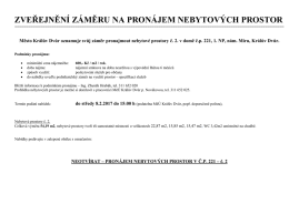zveřejnění záměru na pronájem nebytových prostor
