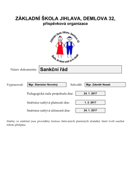 sankčn&iacute; ř&aacute;d - Z&aacute;kladn&iacute; &scaron;kola Jihlava, Demlova 32, př&iacute;spěvkov&aacute;