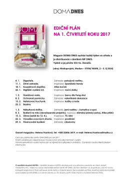 edičn&iacute; pl&aacute;n na 1. čtvrtlet&iacute; roku 2017