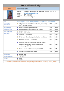 Dana Mihalov&aacute;, Mgr. - Z&aacute;kladn&iacute; &scaron;kola Za Alej&iacute;