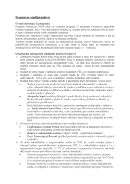 Freemover studijn&iacute; pobyty