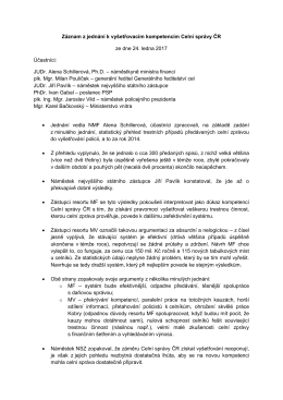 Záznam z jednání k vyšetřovacím kompetencím