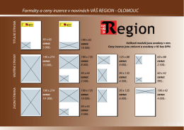 Formáty a ceny inzerce v novinách VÁŠ REGION