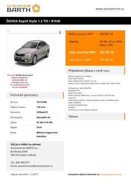 ŠKODA Rapid Style 1,2 TSI / 81kW