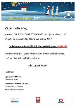Tříkrálová sbírka 2017