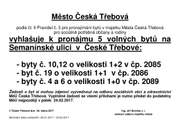 byty - Město Česk&aacute; Třebov&aacute;