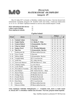 matematické olympiády σ - Základní škola Borovského